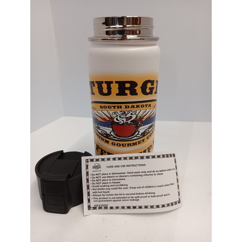 Sturgis South Dakota Gourmet Coffee Company Beverage Drink Metal Travel Tumbler